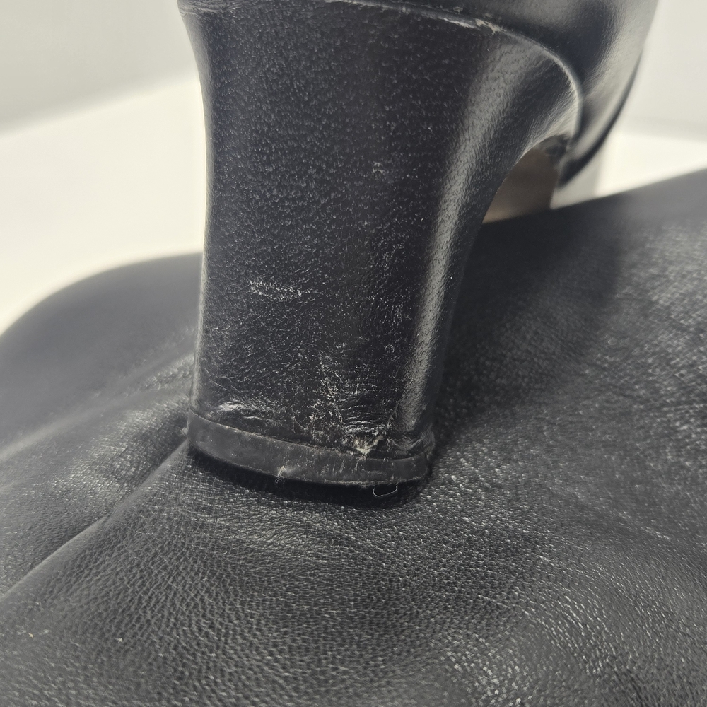 Andre Assous Winter Black Leather Heeled 2.5" Ankle Boots Booties Women's Size 6 - Picture 11 of 11